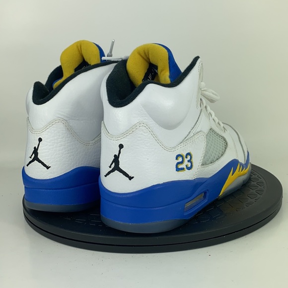 Nike Air Jordan 5 Retro 'Laney' 2013 White/Blue 136027-189 Men's Size 8 - Picture 5 of 12